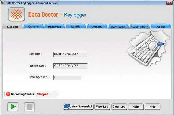 Screenshot of Remote Keystrokes Monitor Tool