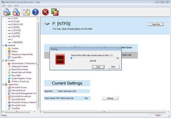 Hard Drive Sanitization Software screen shot