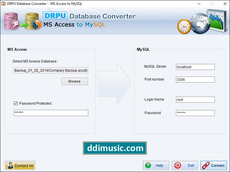 Screenshot vom Programm: Convert MS Access Db to MySQL