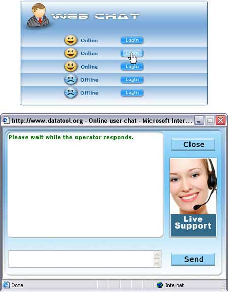Screenshot of Multi operator Webchat Software