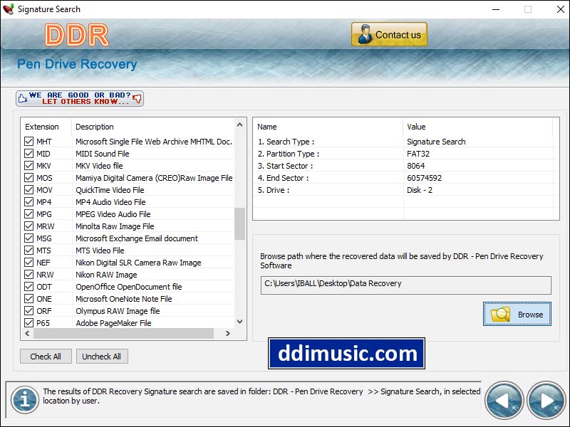 Screenshot of Data Traveler USB Drive Files Recovery