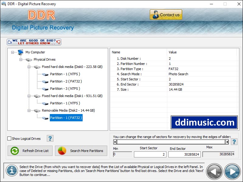 Screenshot of Image Files Recovery Software