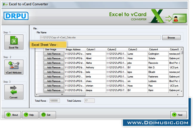 Excel to vCard Converter