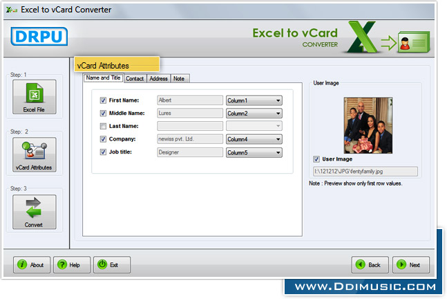 Excel to vCard Converter