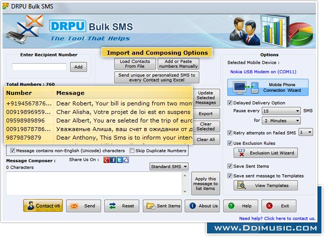 Bulk SMS Software for GSM Mobile phones
