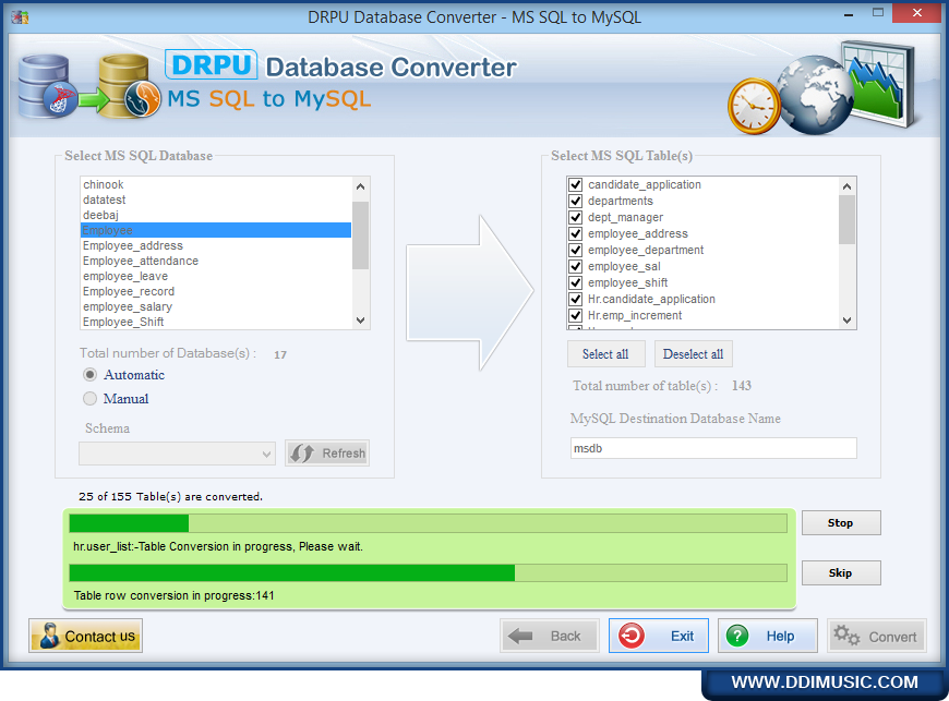 MS SQL-zu-MySQL-Datenbankkonverter