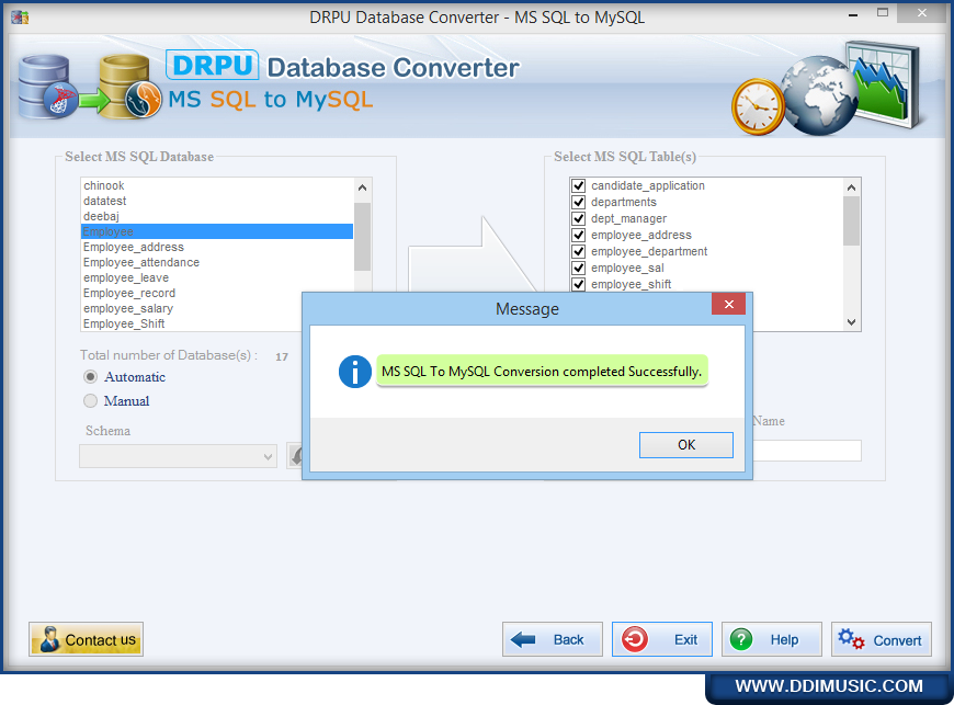 Database Conversion Completed