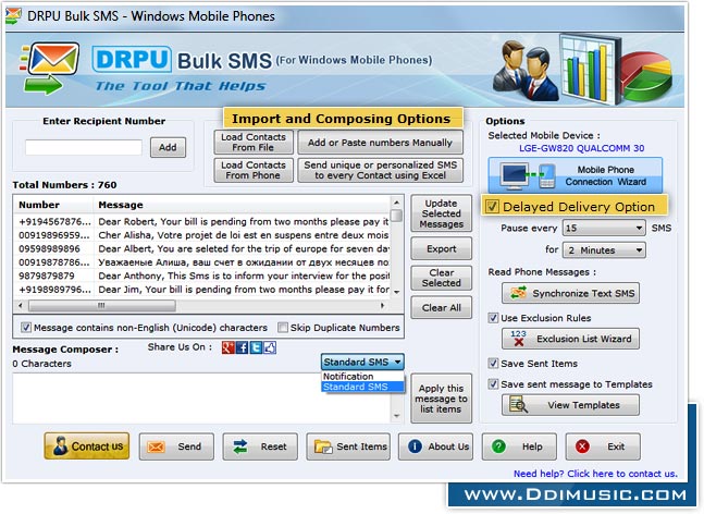 Bulk SMS Software for GSM Mobile phones