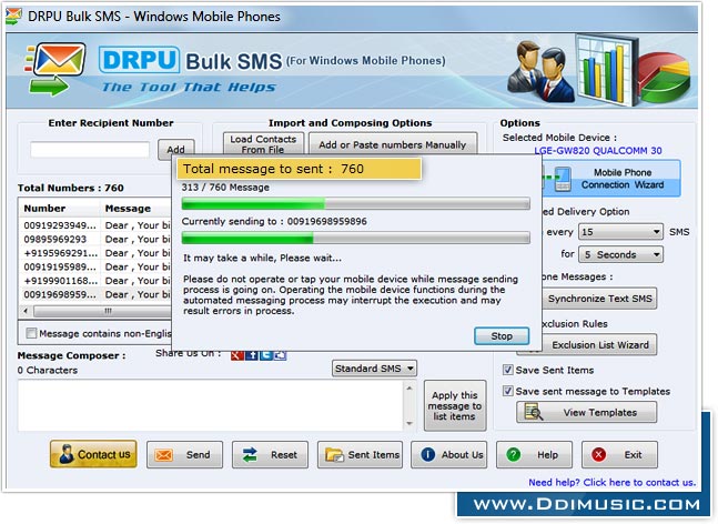 Bulk SMS Software for GSM Mobile phones